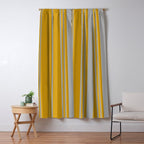 Dark Gray, Dark Goldenrod, and Goldenrod Colored Pattern of Stripes Window Curtain Gallery Image 5
