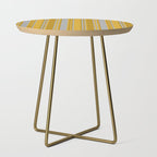 Dark Gray, Dark Goldenrod, and Goldenrod Colored Pattern of Stripes Side Table Gallery Image 1