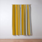 Dark Gray, Dark Goldenrod, and Goldenrod Colored Pattern of Stripes Window Curtain Gallery Image 3