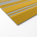 Dark Gray, Dark Goldenrod, and Goldenrod Colored Pattern of Stripes Welcome Mat Gallery Image 2
