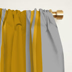 Dark Gray, Dark Goldenrod, and Goldenrod Colored Pattern of Stripes Window Curtain Gallery Image 2