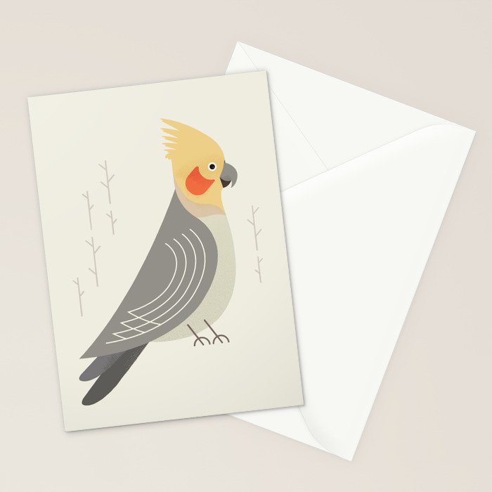 Cockatiel, Bird of Australia Stationery Card Gallery Image 2