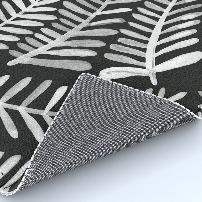 Modern Fronds - White on Black Palette Rug Gallery Image 4