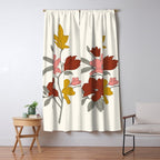 Colorful Minimal Line Art Magnolia Window Curtain Gallery Image 5