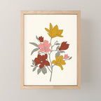 Colorful Minimal Line Art Magnolia Mini Art Print Gallery Image 1