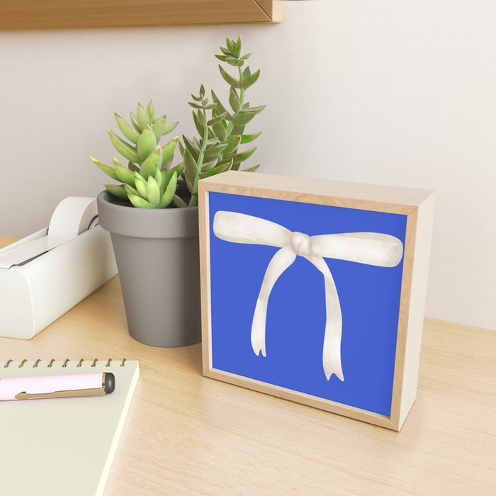 Bows & Ribbons Pattern XLVIII Bright Blue Mini Art Print Gallery Image 2