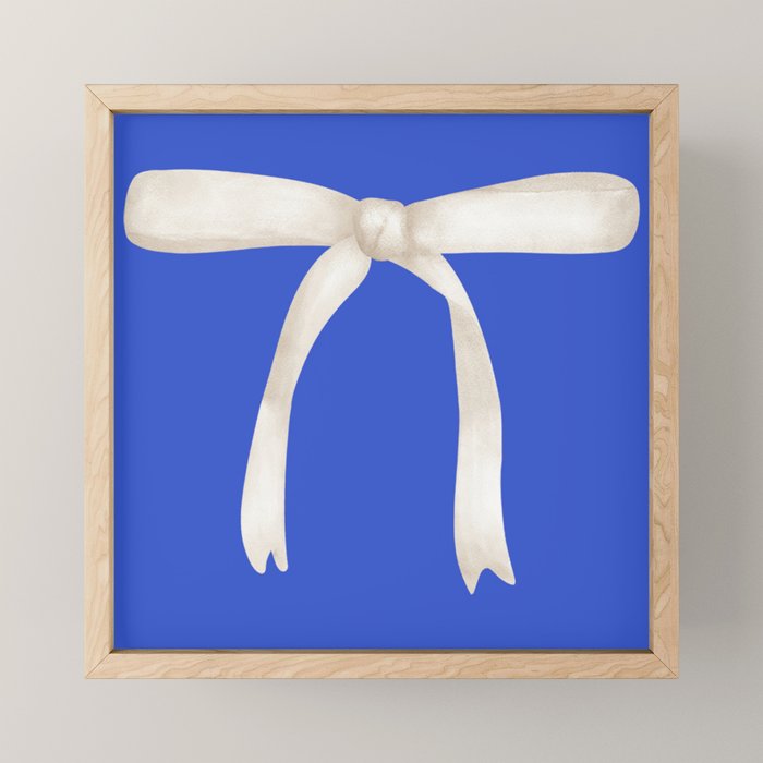 Bows & Ribbons Pattern XLVIII Bright Blue Mini Art Print Gallery Image 1