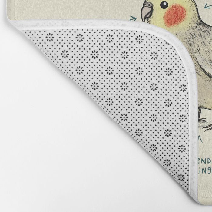 Anatomy of a Cockatiel Bath Mat Gallery Image 2