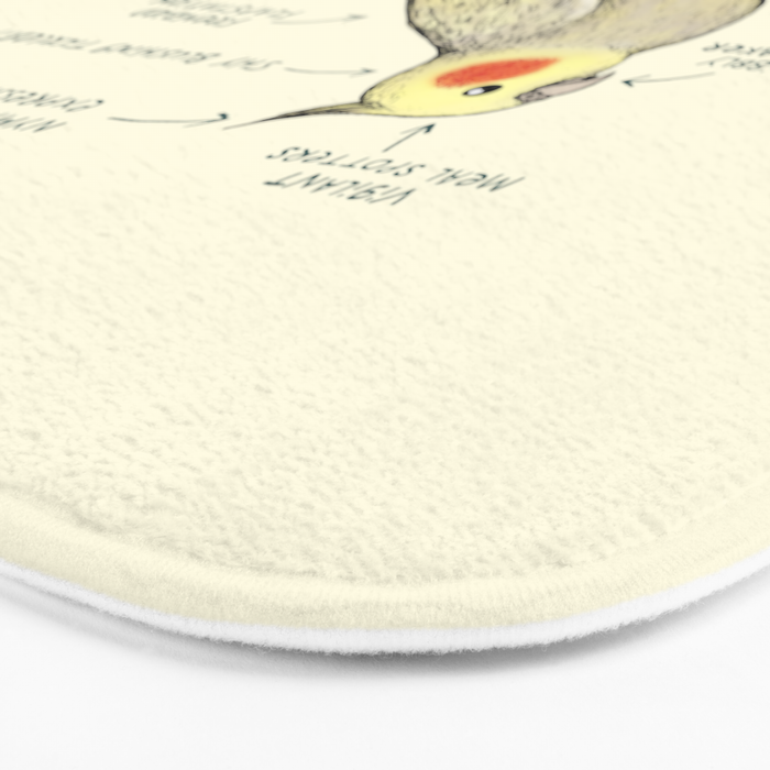 Anatomy of a Cockatiel Bath Mat Gallery Image 3