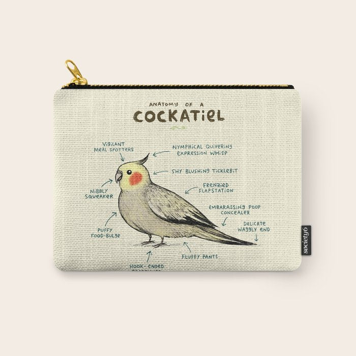 Anatomy of a Cockatiel Carry All Pouch Gallery Image 1