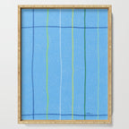 Textured Picnic Pattern in Sky Blue Serving Tray Gallery Image 1