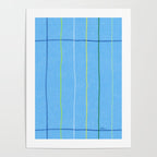 Textured Picnic Pattern in Sky Blue Poster Gallery Image 4