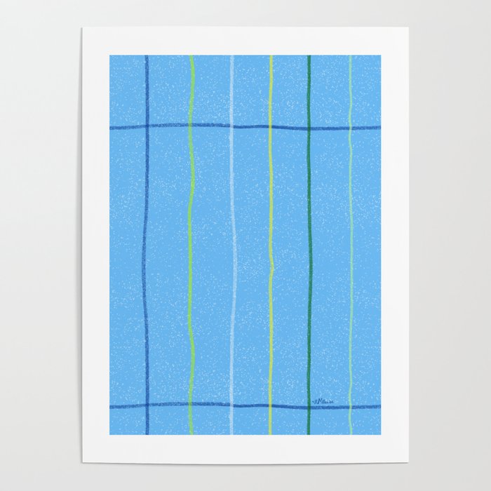 Textured Picnic Pattern in Sky Blue Poster Gallery Image 4