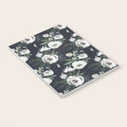 Blush pink white green black watercolor modern floral Notebook Gallery Image 3