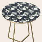 Blush pink white green black watercolor modern floral Side Table Gallery Image 2