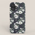 Blush pink white green black watercolor modern floral iPhone Case Gallery Image 1