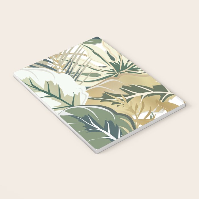 Wild Tropical Prints, Green and Gold Notebook Gallery Image 3