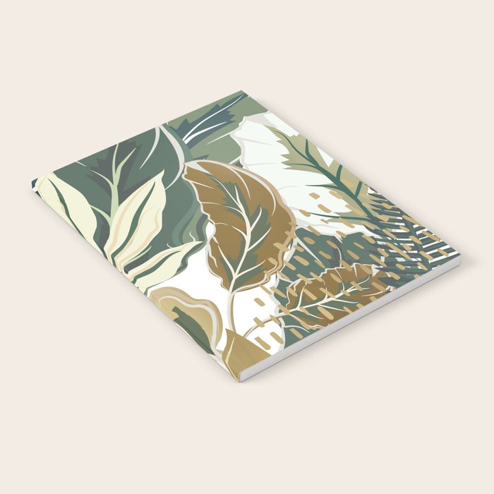 Wild Tropical Prints, Green and Gold Notebook Gallery Image 2