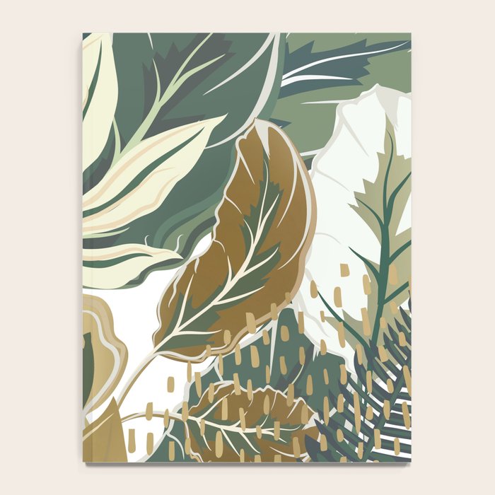 Wild Tropical Prints, Green and Gold Notebook Gallery Image 4