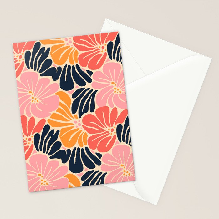 Abstract vintage flower art pattern Stationery Card Gallery Image 2