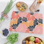 Abstract vintage flower art pattern Cutting Board Gallery Image 2