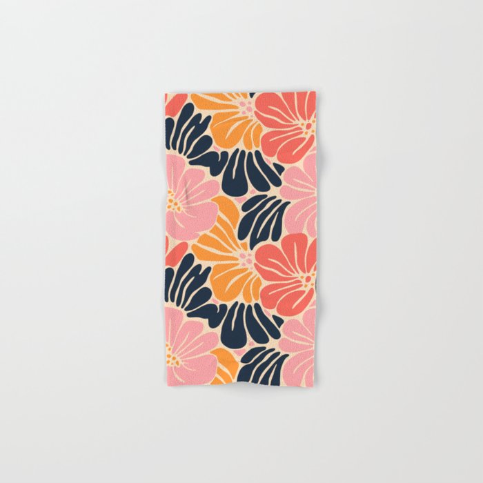 Abstract vintage flower art pattern Bath Towel Gallery Image 1