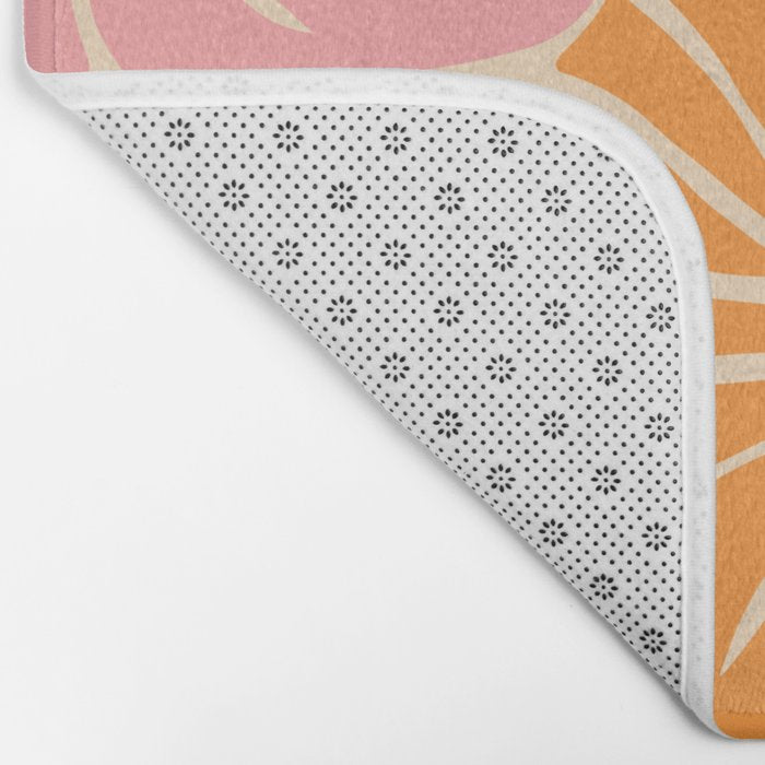 Abstract vintage flower art pattern Bath Mat Gallery Image 2