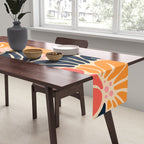 Abstract vintage flower art pattern Table Runner Gallery Image 2