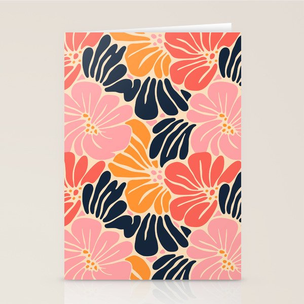 Abstract vintage flower art pattern Stationery Card Gallery Image 1
