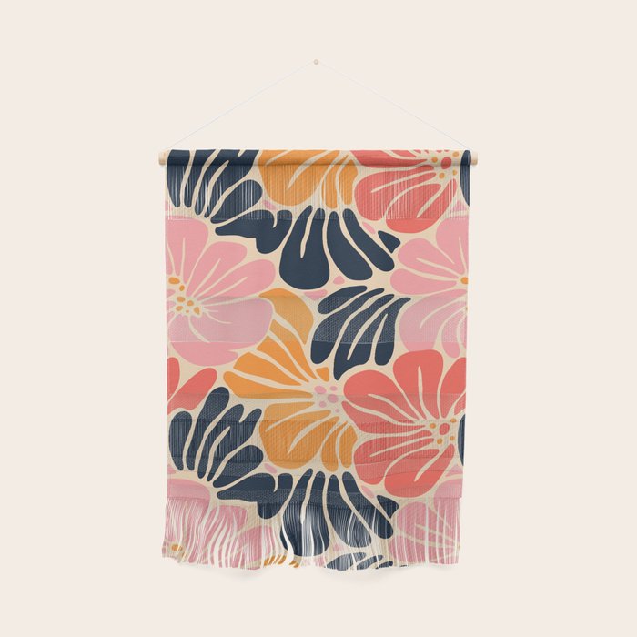 Abstract vintage flower art pattern Wall Hanging Gallery Image 1