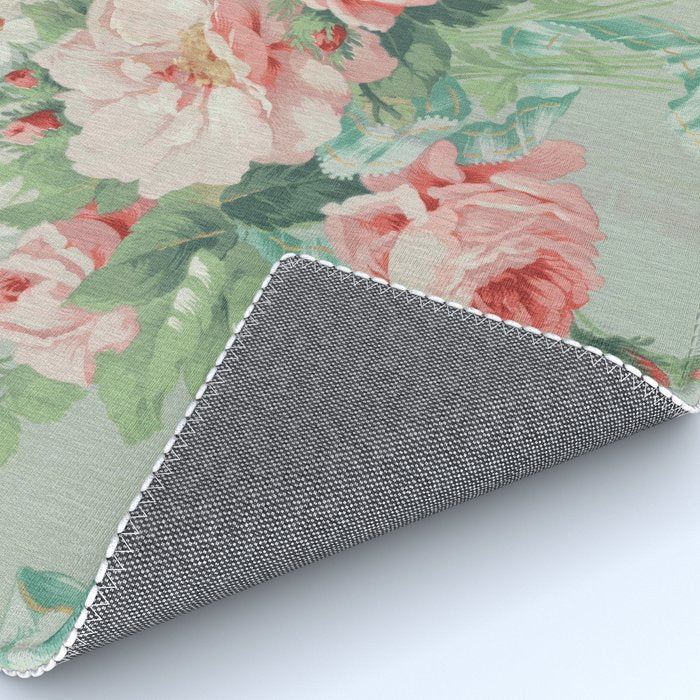 Vintage Botanical Fabric Pattern Rug Gallery Image 4
