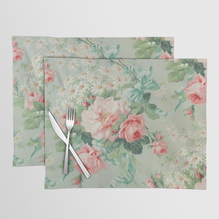 Vintage Botanical Fabric Pattern Placemat Gallery Image 1