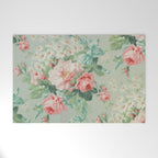 Vintage Botanical Fabric Pattern Welcome Mat Gallery Image 1