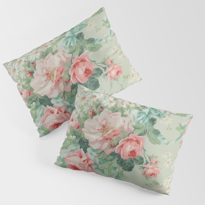 Vintage Botanical Fabric Pattern Pillow Sham Gallery Image 3