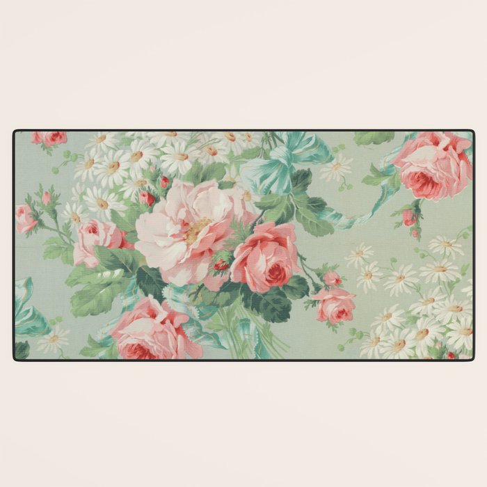 Vintage Botanical Fabric Pattern Desk Mat Gallery Image 3
