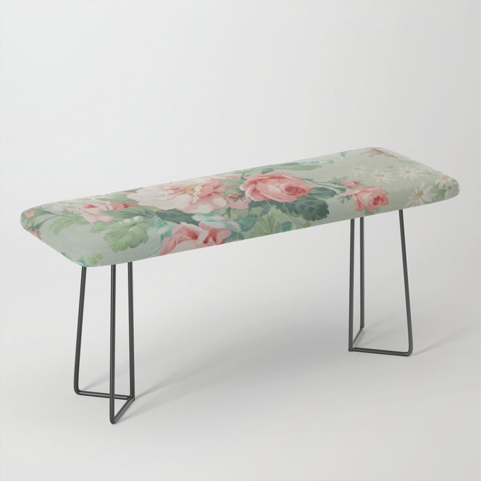Vintage Botanical Fabric Pattern Bench Gallery Image 1