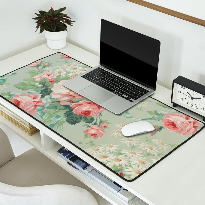 Vintage Botanical Fabric Pattern Desk Mat Gallery Image 2