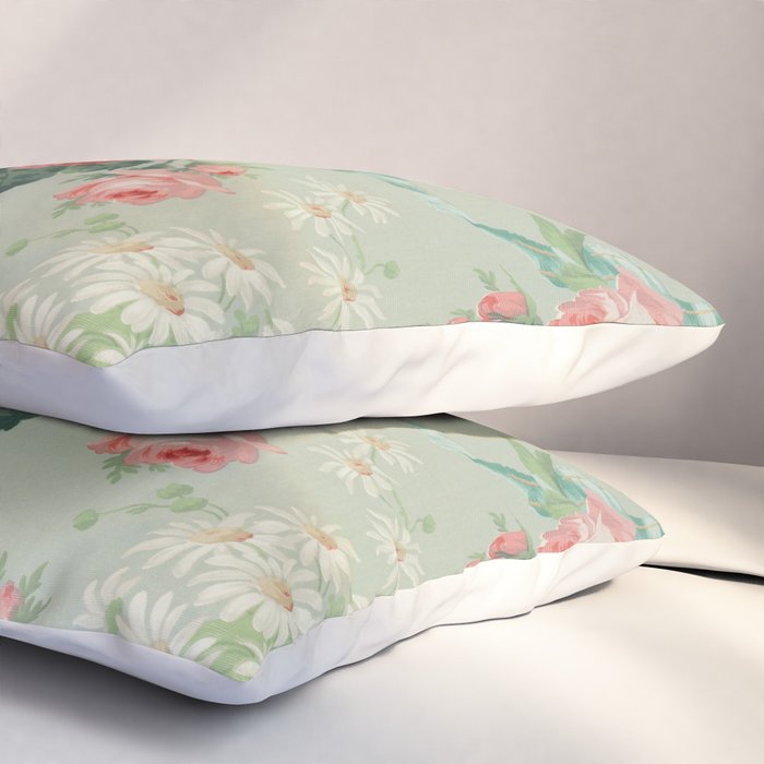 Vintage Botanical Fabric Pattern Pillow Sham Gallery Image 3