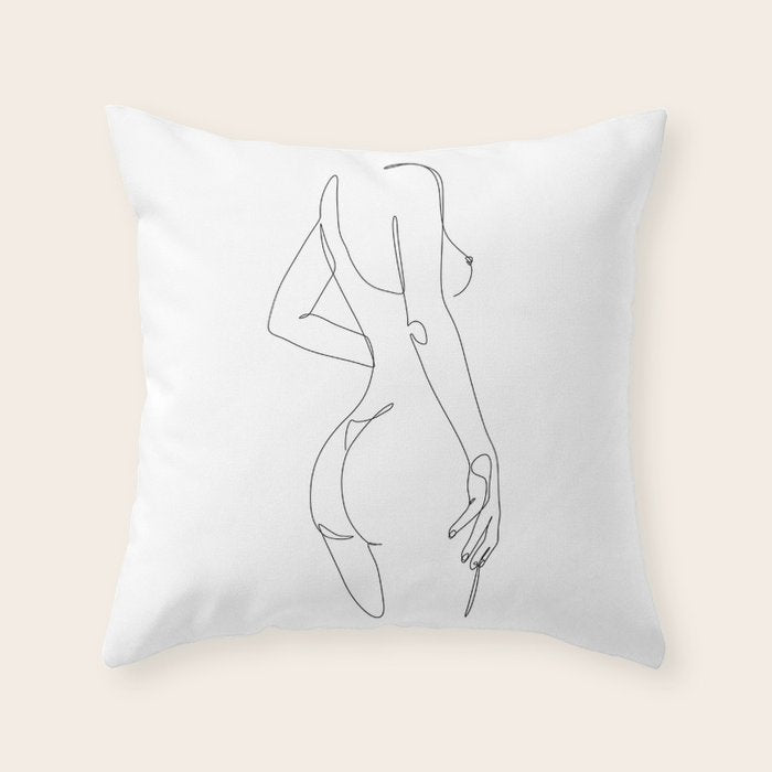 Nip and Butt Throw Pillow Gallery Image 1