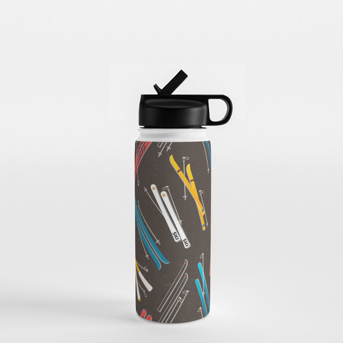 Ski Fun: Vintage Style  Water Bottle Gallery Image 1