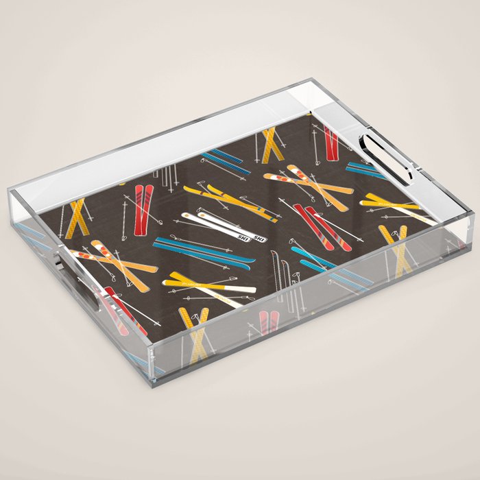 Ski Fun: Vintage Style  Acrylic Tray Gallery Image 1