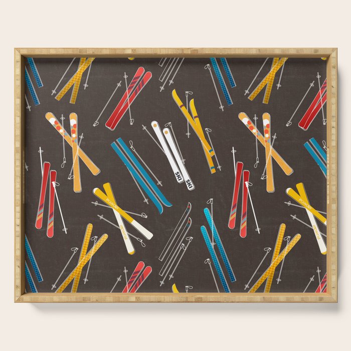 Ski Fun: Vintage Style  Serving Tray Gallery Image 1