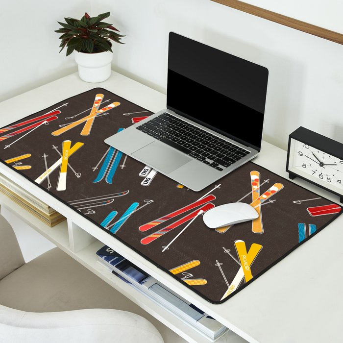 Ski Fun: Vintage Style  Desk Mat Gallery Image 2