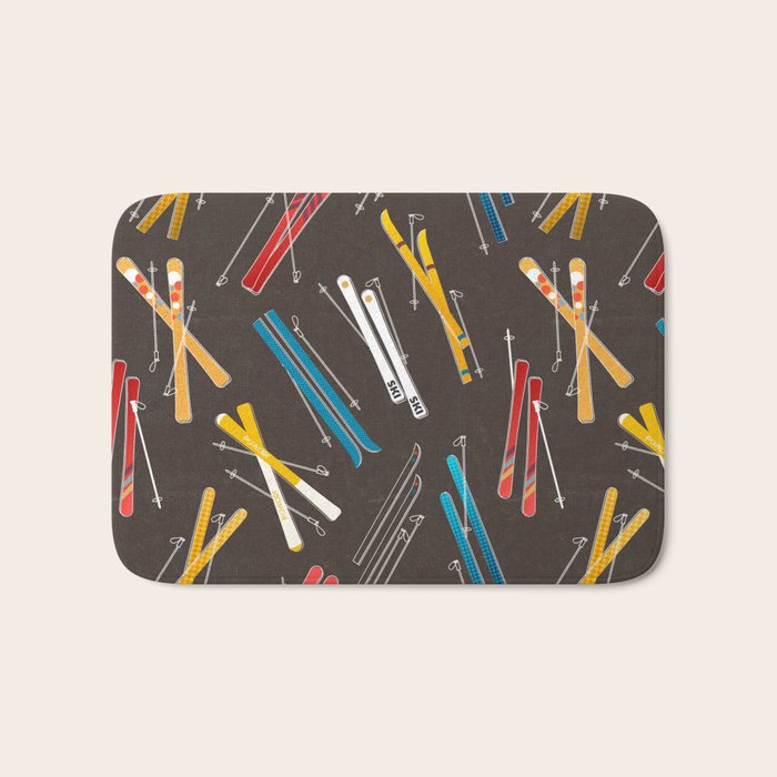 Ski Fun: Vintage Style  Bath Mat Gallery Image 1