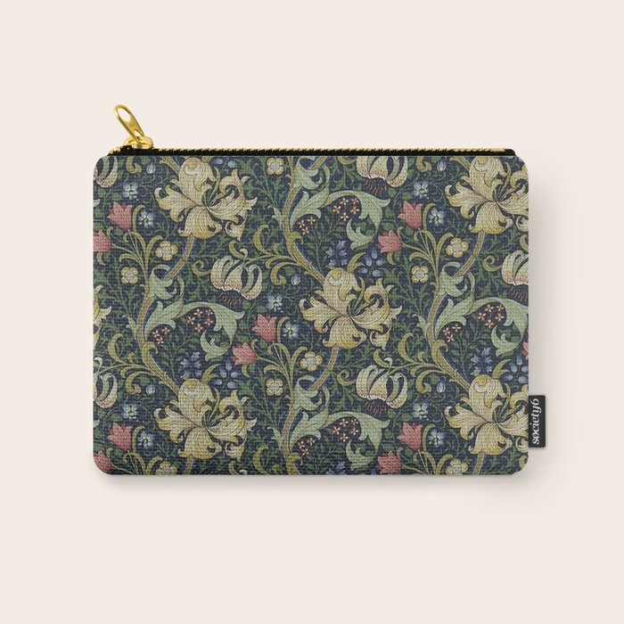 William Morris Golden Lily Midnight Green Vintage Pattern Carry All Pouch Gallery Image 1