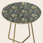 William Morris Golden Lily Midnight Green Vintage Pattern Side Table Gallery Image 2