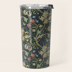 William Morris Golden Lily Midnight Green Vintage Pattern Travel Mug Gallery Image 2