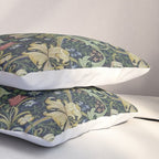 William Morris Golden Lily Midnight Green Vintage Pattern Pillow Sham Gallery Image 3
