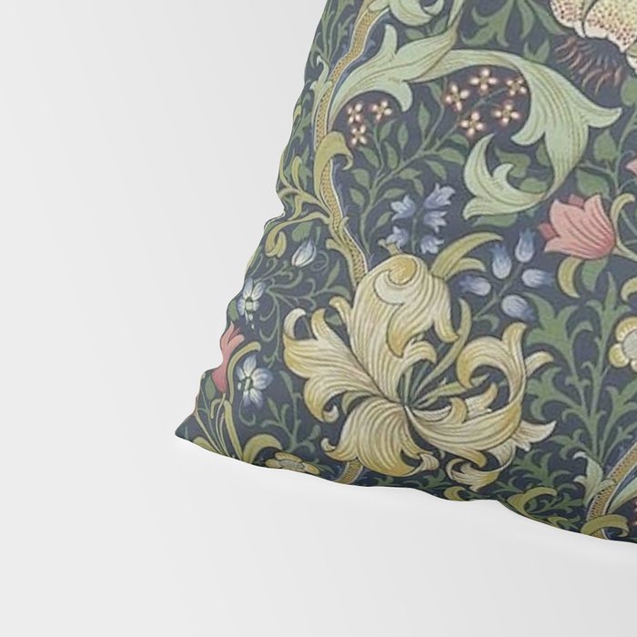 William Morris Golden Lily Midnight Green Vintage Pattern Pillow Sham Gallery Image 4