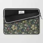 William Morris Golden Lily Midnight Green Vintage Pattern Laptop Sleeve Gallery Image 2